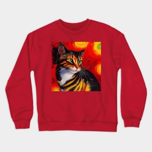 Colorful painting of a cat Crewneck Sweatshirt